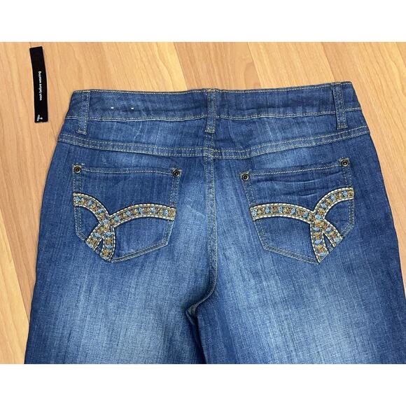 Fashion Bug 90's Y2k Hip Huggers High Rise Flare Leg Women Jeans Blue Size 10 - Picture 3 of 13